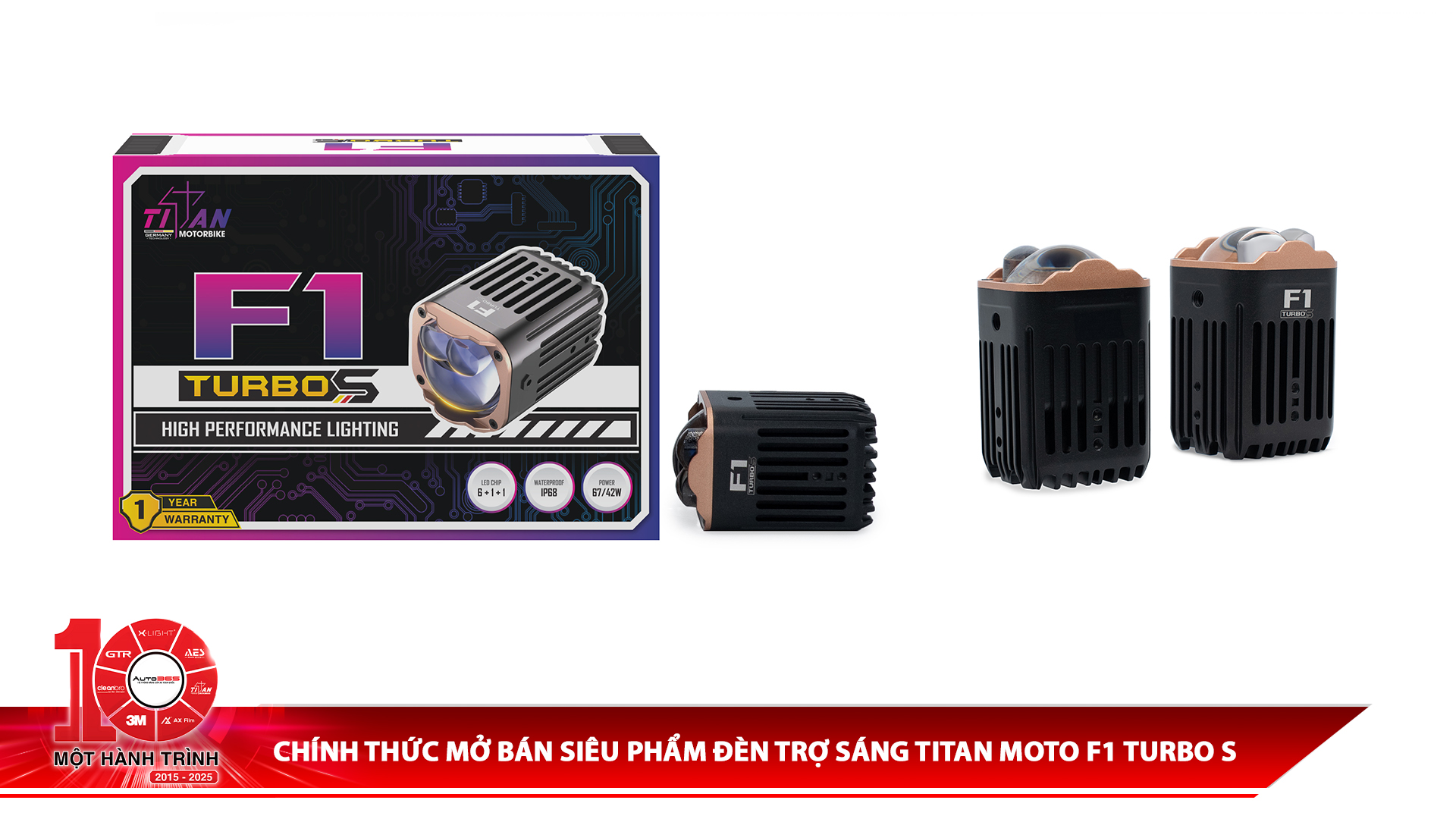 Chính thức mở bán siêu phẩm đèn trợ sáng Titan Moto F1 Turbo S